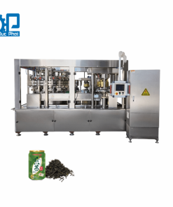 Máy chiết rót trà xanh đóng lon