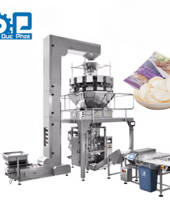 Máy đóng gói phồng tôm túi bụng cân Rotary cấp liệu tự động