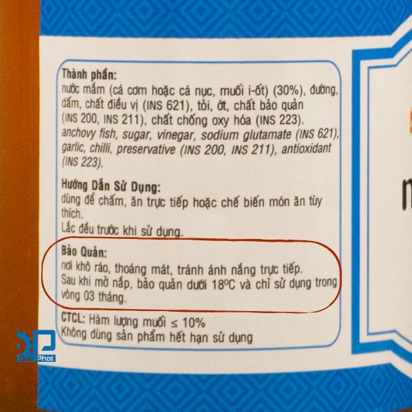 Thời hạn sử dụng nước mắm