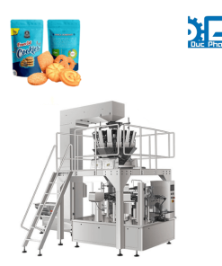 Máy đóng gói túi bánh quy - túi có sẵn - định lượng rotary+cấp liệu tự động