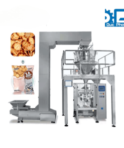 Máy đóng gói túi bánh quy, túi to, máng cổ áo, định lượng rotary+cấp liệu tự động