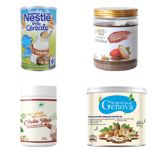 Bột ngũ cốc đóng lọ, lon