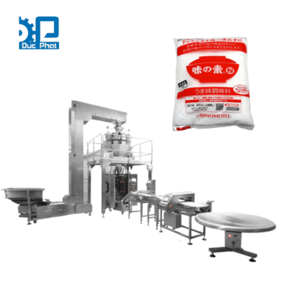 Máy đóng gói mì chính cân định lượng máng cổ áo túi bụng