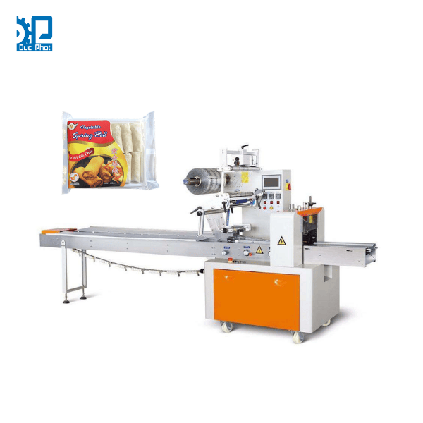 Máy đóng gói nem đóng khay nằm ngang Máy đóng gói nem đóng khay nằm ngang