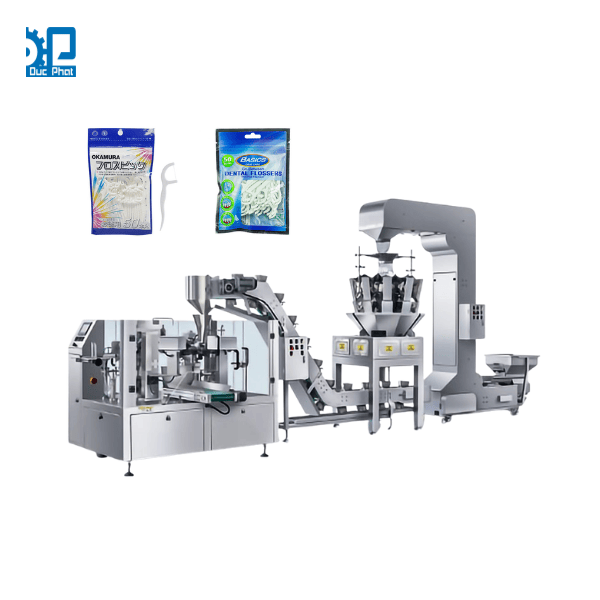 Máy đóng gói tăm chỉ nha khoa túi sẵn rotary Máy đóng gói tăm chỉ nha khoa túi sẵn rotary