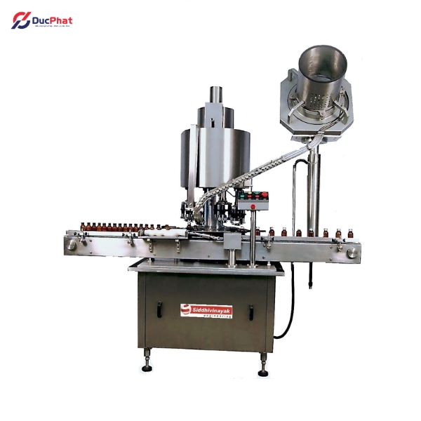 Sử dụng máy cấp nắp và đóng nắp chai tự động Sử dụng máy cấp nắp và đóng nắp chai tự động
