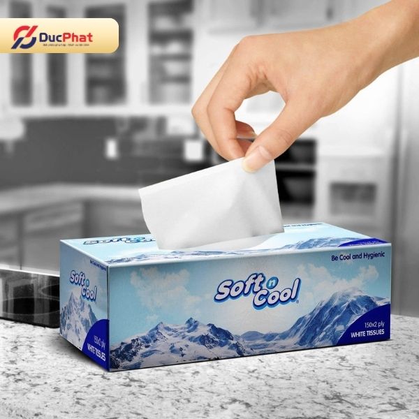 Khăn giấy được đóng trong hộp giấy cứng Khăn giấy được đóng trong hộp giấy cứng